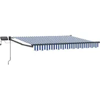 vidaXL Handbediende luifel met LED's Blauw, Wit, Anthraciet 3,5 x 2 m
