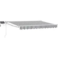 vidaXL Handbediende luifel met LED's Antraciet en Wit 3 x 2,5 m