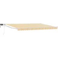 vidaXL Handbediende luifel met LED's Oranje en Wit 4,5 × 3 m