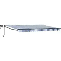 vidaXL Handbediende luifel met LED's Blauw, Wit, Anthraciet 5 x 3 m