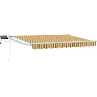vidaXL Handbediende luifel met LED's Geel, Grijs en Wit 3,5 x 2,5 m