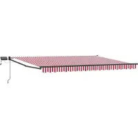 vidaXL Handbediende luifel met LED's Rood, Wit, Anthraciet 5 x 3 m