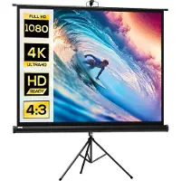 HOMCOM -Projectiescherm-Metaal-131x92x203cm-Zwart