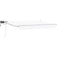 vidaXL Handbediende luifel met LED's Wit 3,5 x 2 m