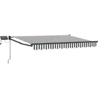 vidaXL Handbediende luifel met LED's Antraciet en Wit 3 x 2,5 m