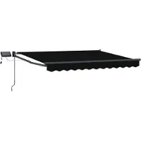 vidaXL Handbediende luifel met LED's Zwart en Anthraciet 3 x 2,5 m