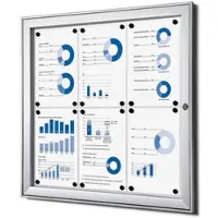 SHOWDOWN Vitrine Magnetisch 74,1 (B) x 69,6 (H) cm Zilver 6 x A4