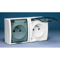 Kontakt-Simon Contactdoos, type AQGZ1-2/11A, wit, kunststof, IP54, 250 V, 122 mm, 46 mm