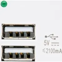 Macleans USB-stopcontactlader met 2 USB-poorten, tot 2,1A, snelladen. Modulair wandcontactdoos, inbouwdoos, wanddoos, inbouwmontage (USB-stopcontact 2,1A, wit)