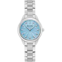 Bulova Kwartshorloge Polshorloge, dameshorloge, roestvrijstalen armband, met diamanten