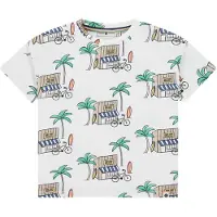 Stains & Stories T-shirt wit Jongens Katoen Ronde hals All over print - maat 110