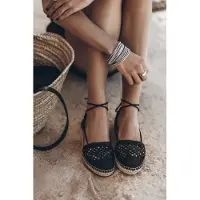 Mikuta The Black Laced Espadrilles Black Size: 37 | Espadrilles Outlet | Dames | Zwart