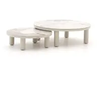 Bellagio + 10% kassakorting | Sarsina lounge tuintafelset ø85cm(h:27cm)/ø65cm (h:21cm)