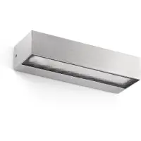 Faro Toluca - wandverlichting - 22 x 6,5 x 4,5 cm - 16W LED incl. - IP65 - satijn aluminium