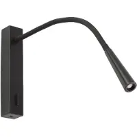 Faro Flin - wandverlichting met schakelaar - 35,6 x 3,5 x 27,3 cm - 3W LED incl. - mat zwart