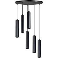 Eth Strakke hanglamp Miller zwart 6-lichts