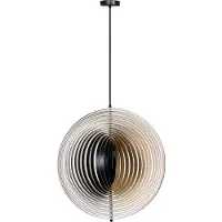 Eth Desing hanglamp Woody zwart met hout Ø 59cm