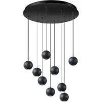 Eth Design hanglamp Grace 9-lichts zwart