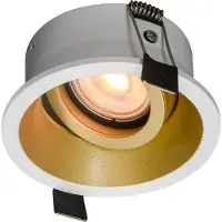 Artdelight Ronde inbouwspot Roura wit met gouden binnenkant