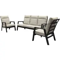 AVH-Collectie Barolo stoel bank loungeset 3-delig verstelbaar aluminium antraciet