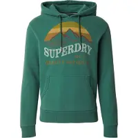 Superdry Sweatshirt 'Outdoors Mountain' kastanjebruin / mosterd / smaragd / pastelgroen