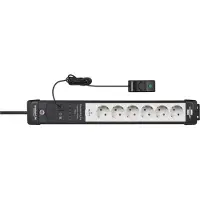 Brennenstuhl Premium-Line Comfort Switch Plus | stekkerdoos | 6-voudig | zwart/lichtgrijs | 3m | H05VV-F 3G1,5 - 1951560102