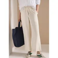 Cecil Dames Wide Legs broek in Loose Fit van linnenmix - Beige - S