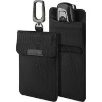 Spigen Klatka Faradaya Spigen Pouch Keyless RFID signaalblokkering zwart, Sleutel mobiele telefoon, Zwart