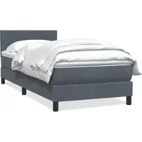 vidaXL Boxspring met matras fluweel donkergrijs 80x220 cm