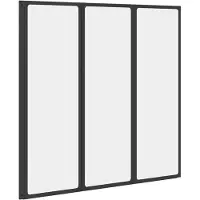 vidaXL Douchescherm Zwart 120 x 2 x 117 cm Aluminium en PP