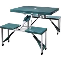 vidaXL Campingset inklapbaar lichtgewicht 120x60 cm aluminium groen