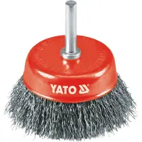 YATO YT-4751, Voorbereidingsborstel, 4500 omwentelingen per minuut, 6 mm, 7,5 cm, Rood, Roestvrij staal