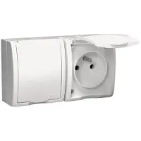 Kontakt-Simon Contactdoos Simon AQGZ1-2Z/11, wit, kunststof, IP54, 250 V, 122 mm, 46 mm