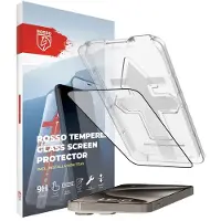 Rosso Screen Protector Geschikt voor Apple iPhone 15 Pro Max | Gehard Glas | Beschermglas | Glasplaatje | Case Friendly | Met Installatietray | Eenvoudige montage