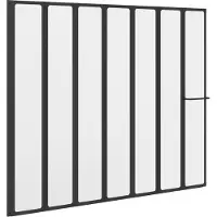 vidaXL Douchescherm Zwart 168 x 140 cm Aluminium