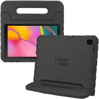 HappyCase Kinder Tablethoes Geschikt voor Samsung Galaxy Tab A 10.1 (2019) | Kindvriendelijke Hoes | Beschemhoes | Kinderhoes | met Handvat en Standaard | Zwart
