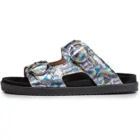 Floris van Bommel Muiltjes 'Marli 01' blauw / goud / lila / zilver