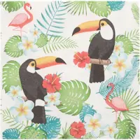Papstar 10x 20 Servetten 3-laags 1/4 vouw 33 cm x 33 cm Toucans