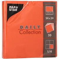 Papstar 20x 20 Servetten DAILY Collection 1/4 vouw 24 cm x 24 cm nectarine