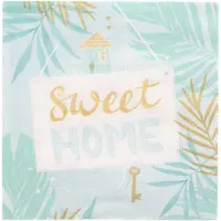 Papstar 12x 30 Servetten 3-laags 1/4 vouw 33 cm x 33 cm munt Sweet Home