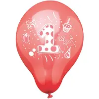 Papstar 12x 6 Cijferballonnen Ø 25 cm assorti kleuren 1