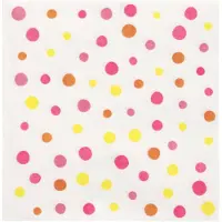 Papstar 12x 30 Servetten 3-laags 1/4 vouw 33 cm x 33 cm roze Colourful Dots