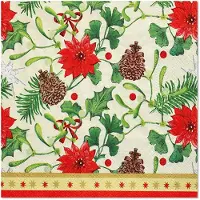 Papstar 6x 100 Servetten 3-laags 1/4 vouw 33 cm x 33 cm Winterly