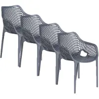 Garden Impressions Air XL kunststof tuinstoel donker grijs 4 stuks