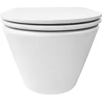 Wiesbaden Vesta wandcloset rimless met Flatline toiletzitting softclose en quick release mat wit