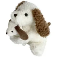 Egmont toys knuffel hond Nafi met baby - zachte pluche knuffel 15 cm.
