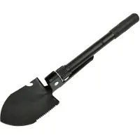 GEKO Opvouwbare multitool schep - 4-in-1 - compact en duurzaam - staal - 41 cm - zwart