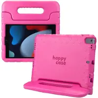 HappyCase Kinder Tablethoes Geschikt voor Apple iPad 10.2 2019/2020/2021 | Kindvriendelijke Hoes | Beschemhoes | Kinderhoes | met Handvat en Standaard | Roze