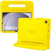 HappyCase Kinder Tablethoes Geschikt voor Samsung Galaxy Tab A11 / Tab A9 | Kindvriendelijke Hoes | Beschemhoes | Kinderhoes | met Handvat en Standaard | Geel