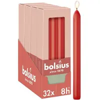 Bolsius - Gladde Dinerkaarsen - 23 cm - 32 stuks - Rood